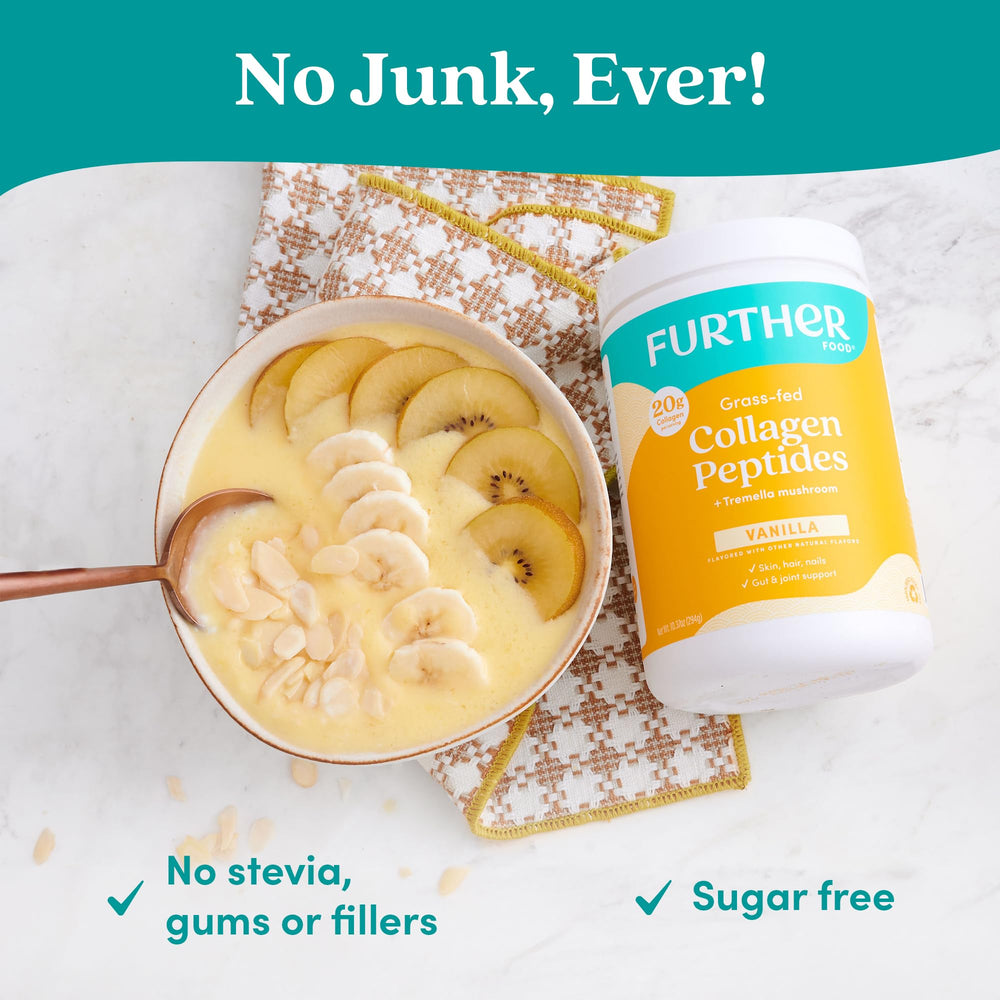 Further Food Tremella mushroom close-up suggests hydration-focused beauty benefits.