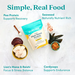 Further Food vegan protein powder scoop ready for smooth shakes and versatile recipes