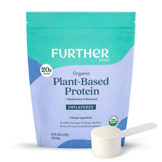 Further Food vegan protein unflavored bottle front view for clean nutrition