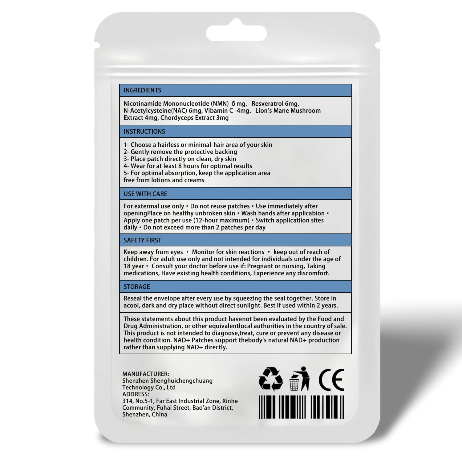 FUTHRI NAD+ patches pack contents show 90 patches across three packs.