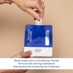 In-use Future Method Anal Douche Kit demonstrating quick prep