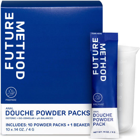 Future Method anal douche powder packets ready for quick cleansing on the go.