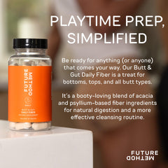 Future Method fiber bottle label close-up highlighting ingredients and benefits.