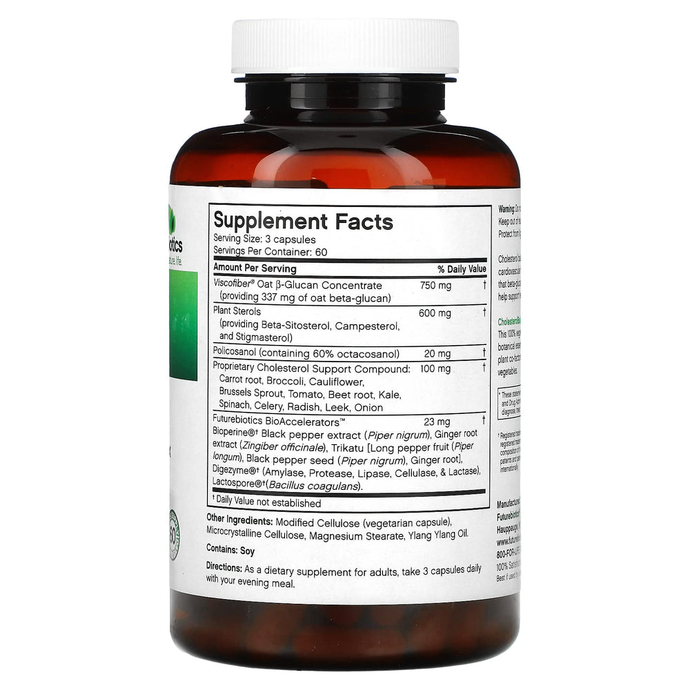 Futurebiotics Cholesterol Balance capsules ready for your evening meal routine