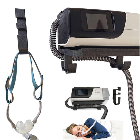 Fuwkeo AirSense 11 wall-mount-shelf keeps the CPAP stable and accessible.