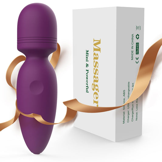 Fuwyiy mini massager back view, compact and portable for quick relief.