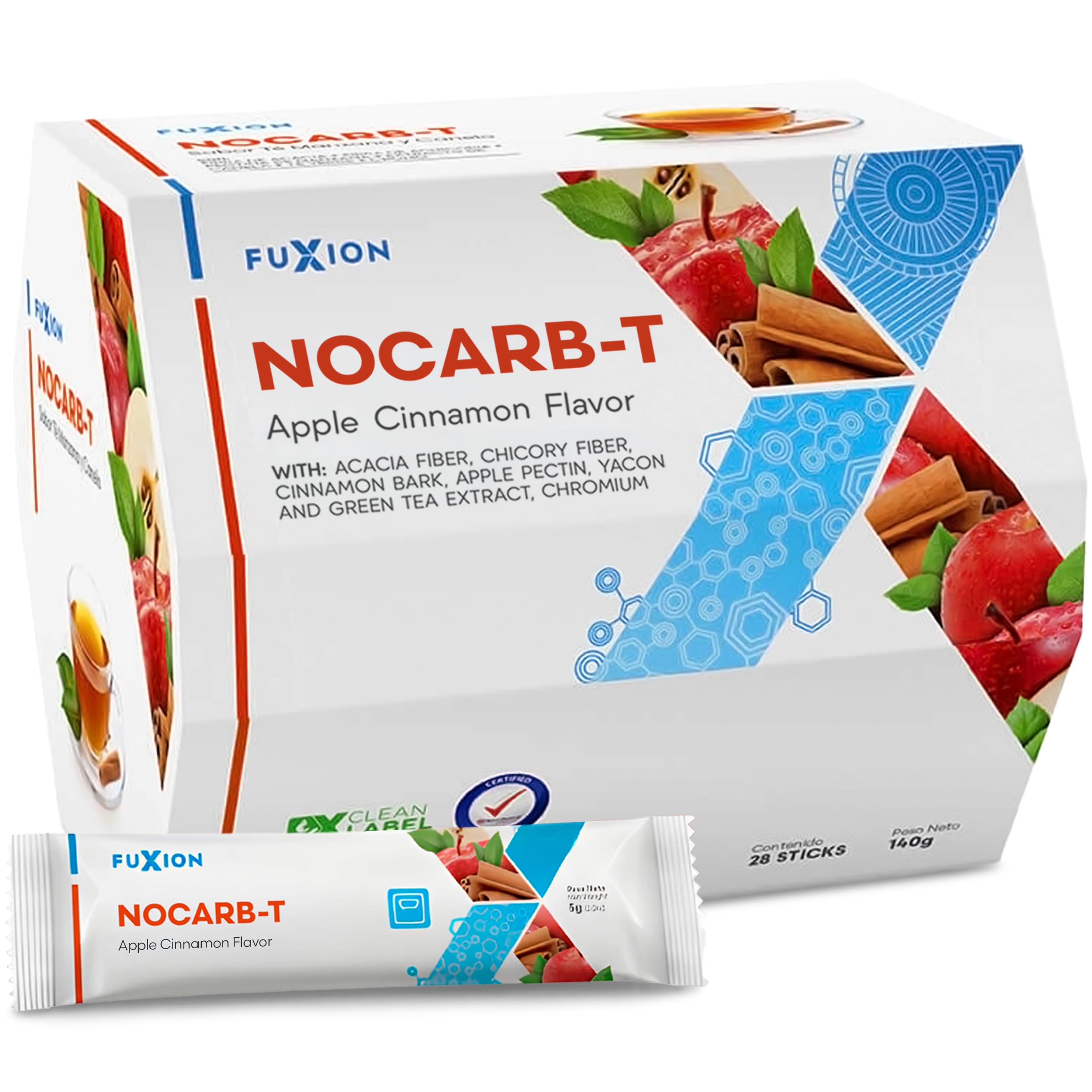 FuXion NoCarb-T bottle on white background promoting carb balance.