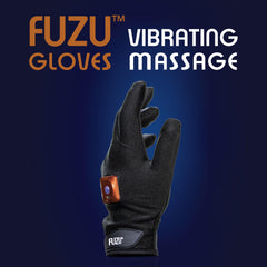 Glove used in shower to demonstrate waterproof massage capability.