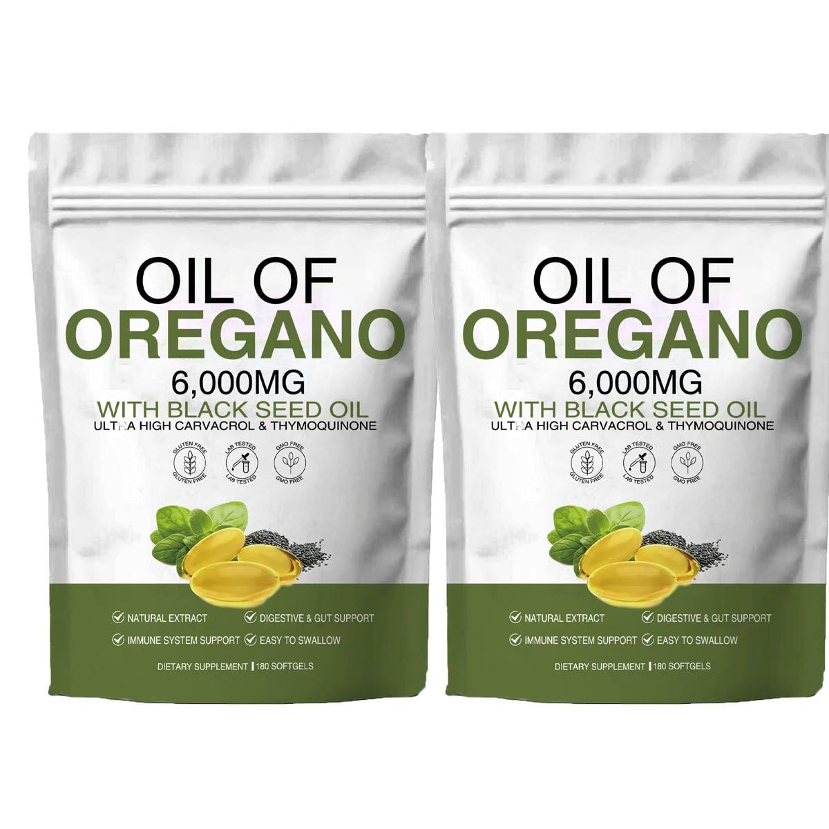 FW ZONE Oil of Oregano bottle front view showing 6000mg formula for daily wellness