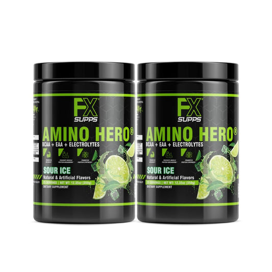 FXSUPPS Amino Hero Sour Ice bottle ready for post-workout recovery and hydration.