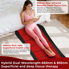 fyovuv red light therapy mat close-up leather surface offers premium hygiene and easy cleaning