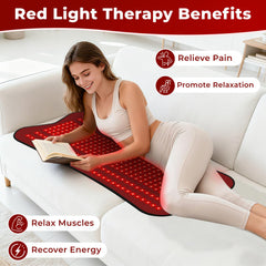 fyovuv red light therapy pad showing 850nm infrared mode for deeper warmth