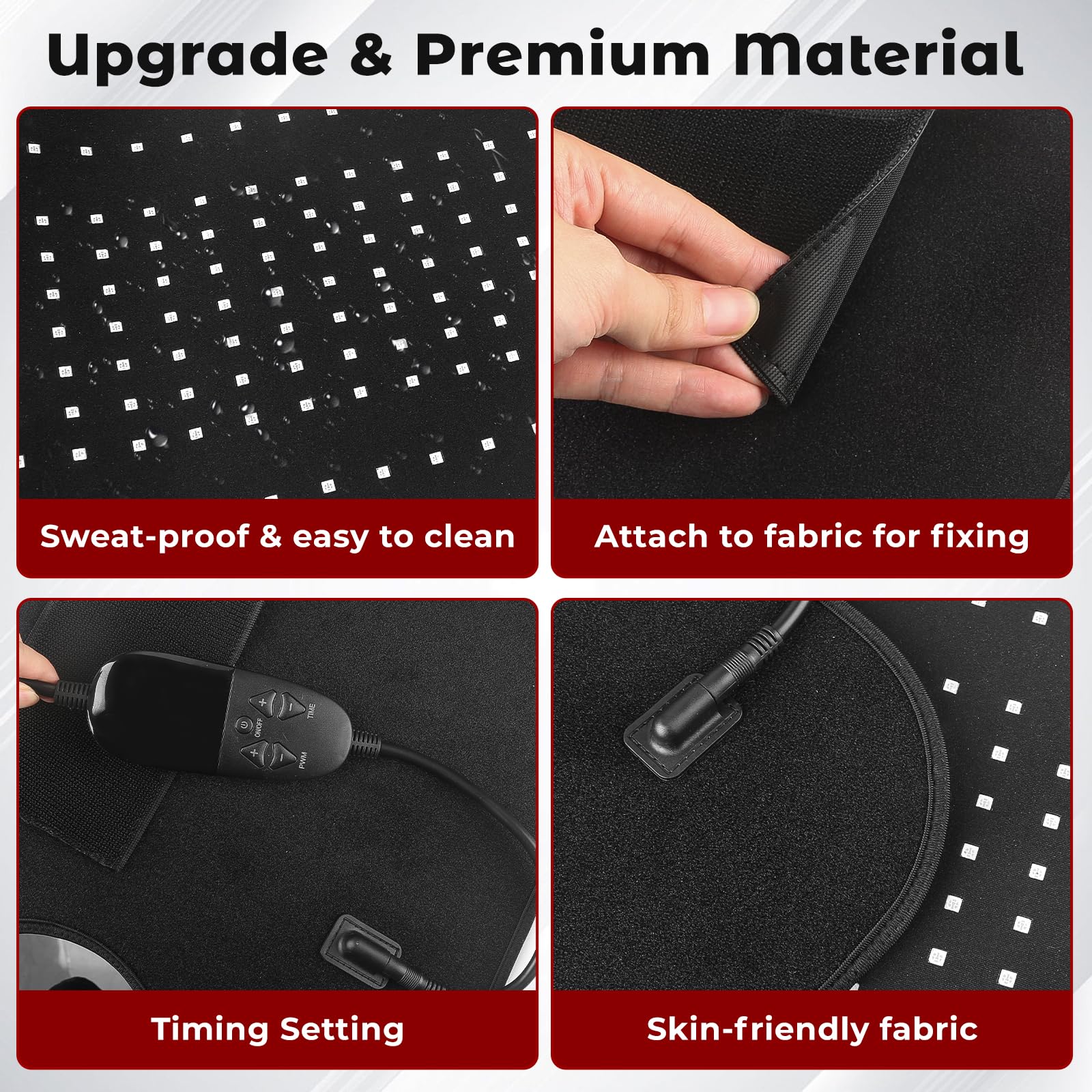 fyovuv red light therapy pad control panel with multiple modes