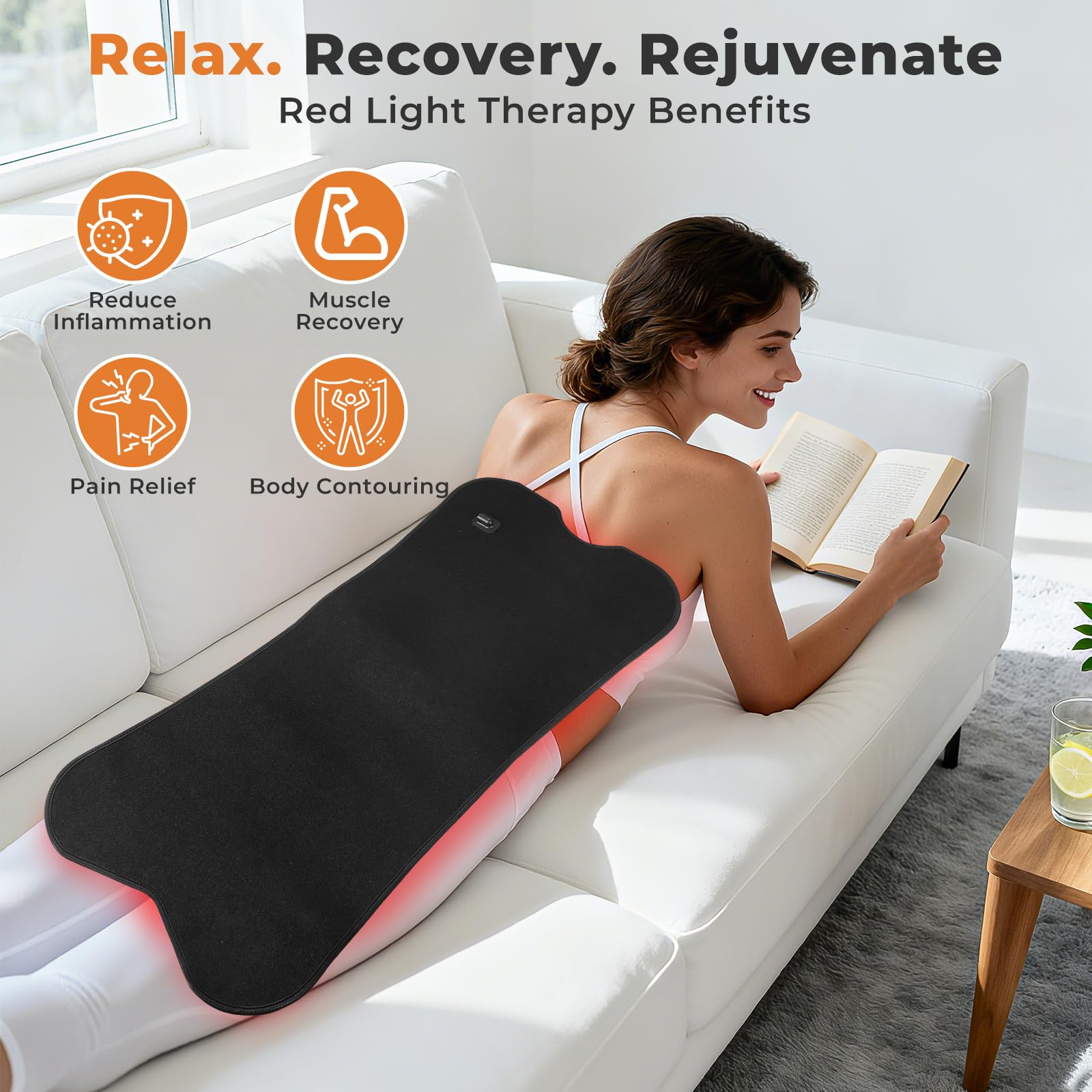 Fyovuv red light therapy wrap remote control with adjustable timer.