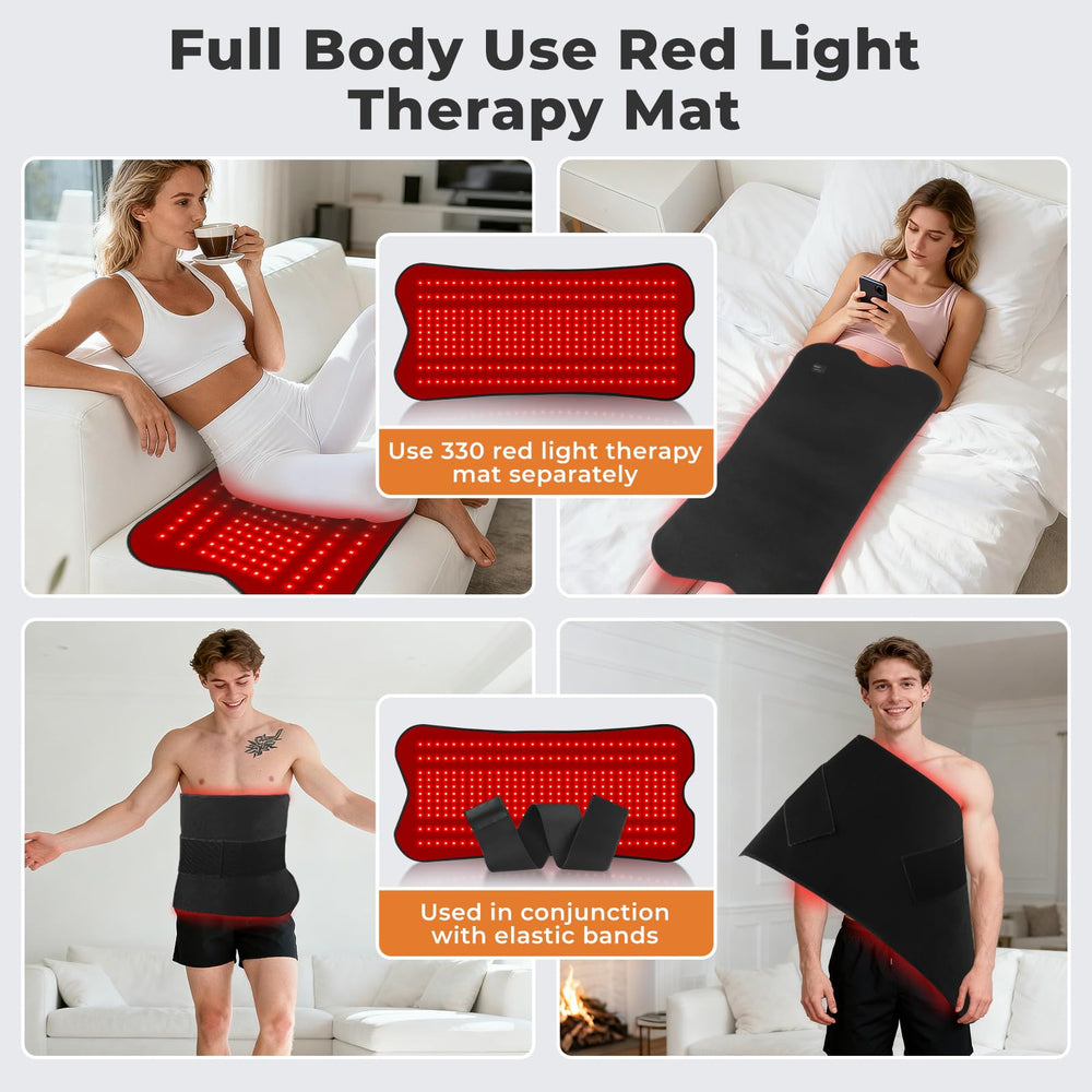 Fyovuv red light therapy wrap with waist strap securing fit.