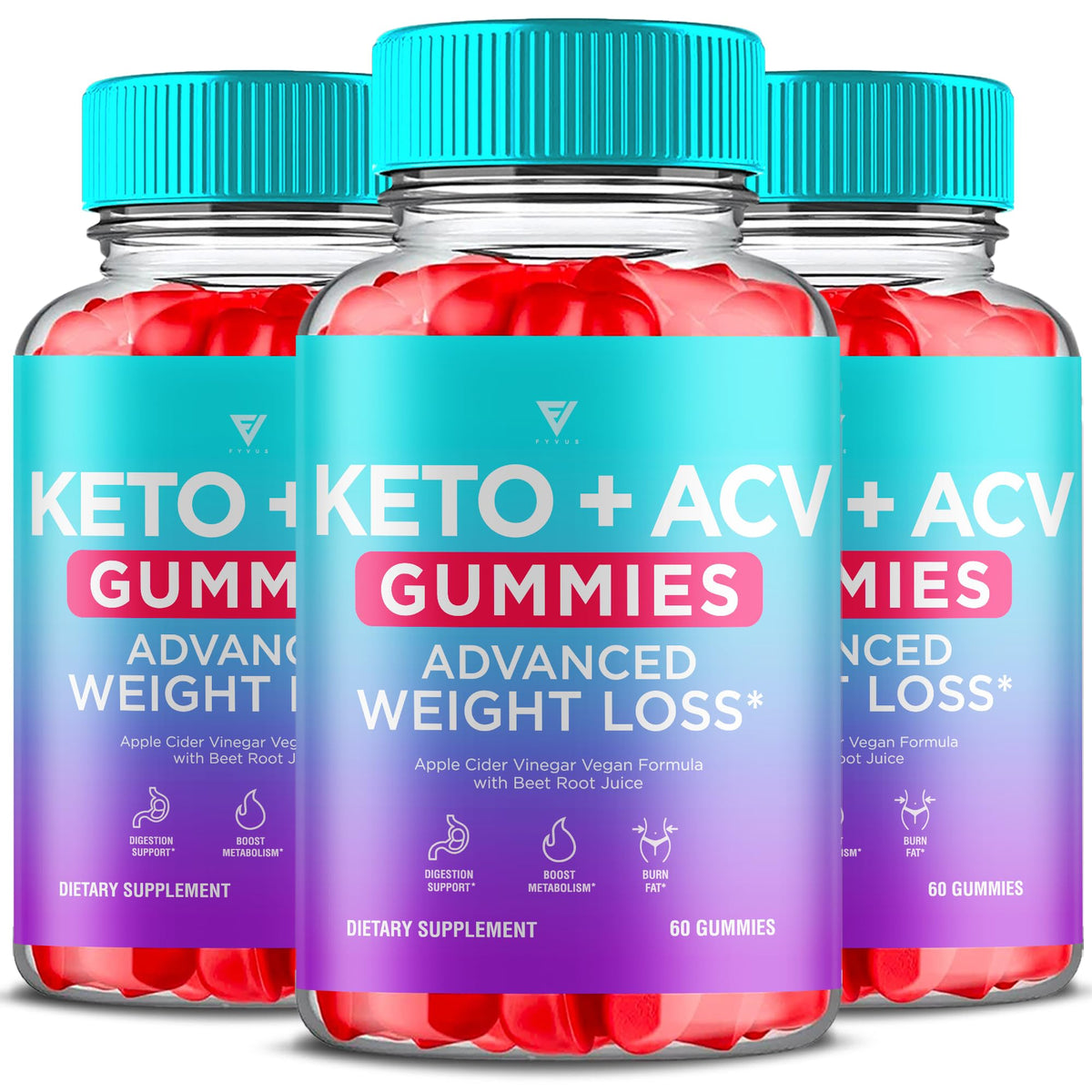 Fyvus Apple Cider Vinegar Gummies bottle with colorful gummies for daily wellness