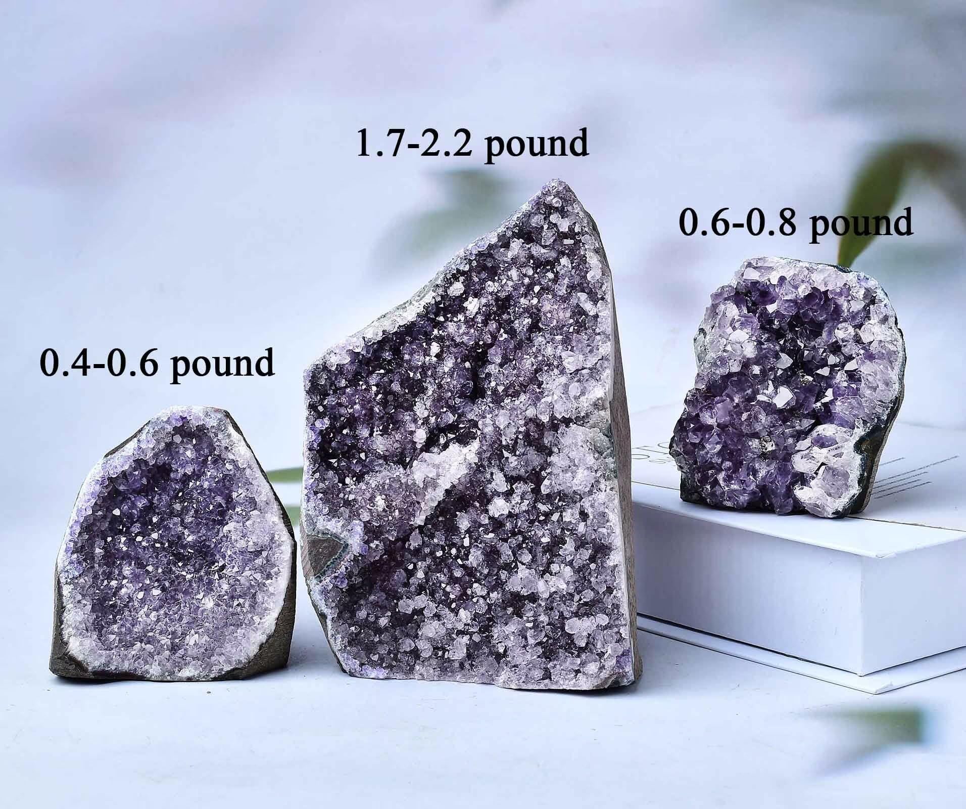 FZBHRO amethyst geode on office desk promotes focus and a serene space