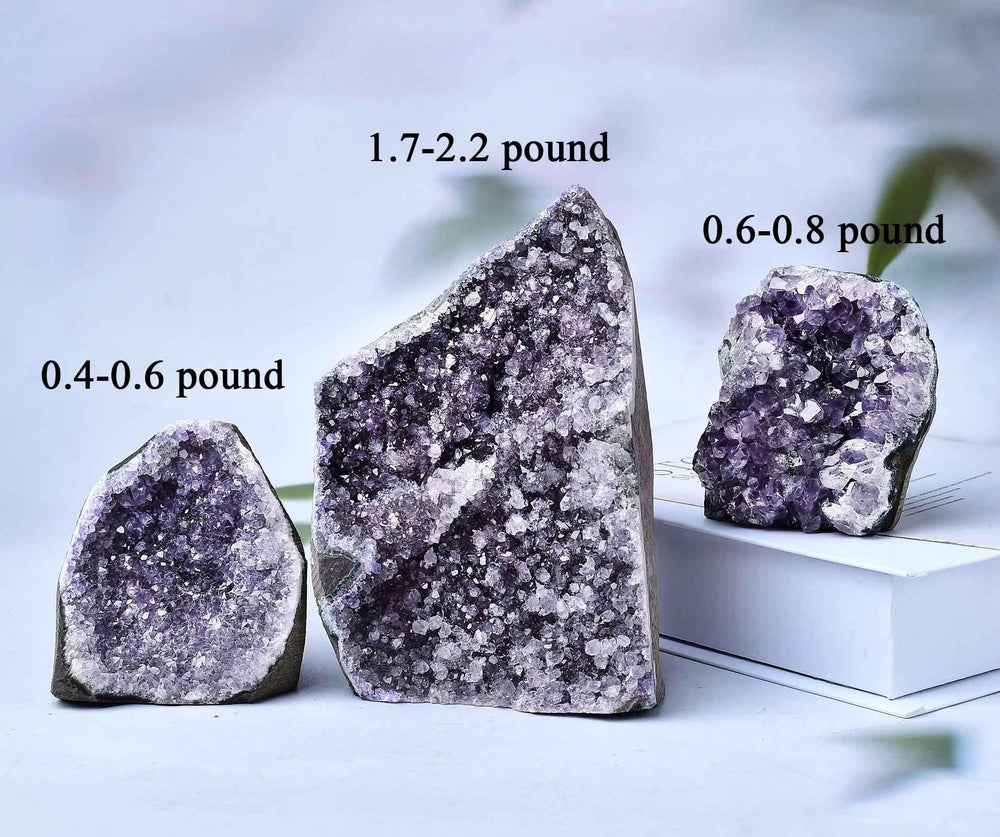 FZBHRO amethyst geode on office desk promotes focus and a serene space