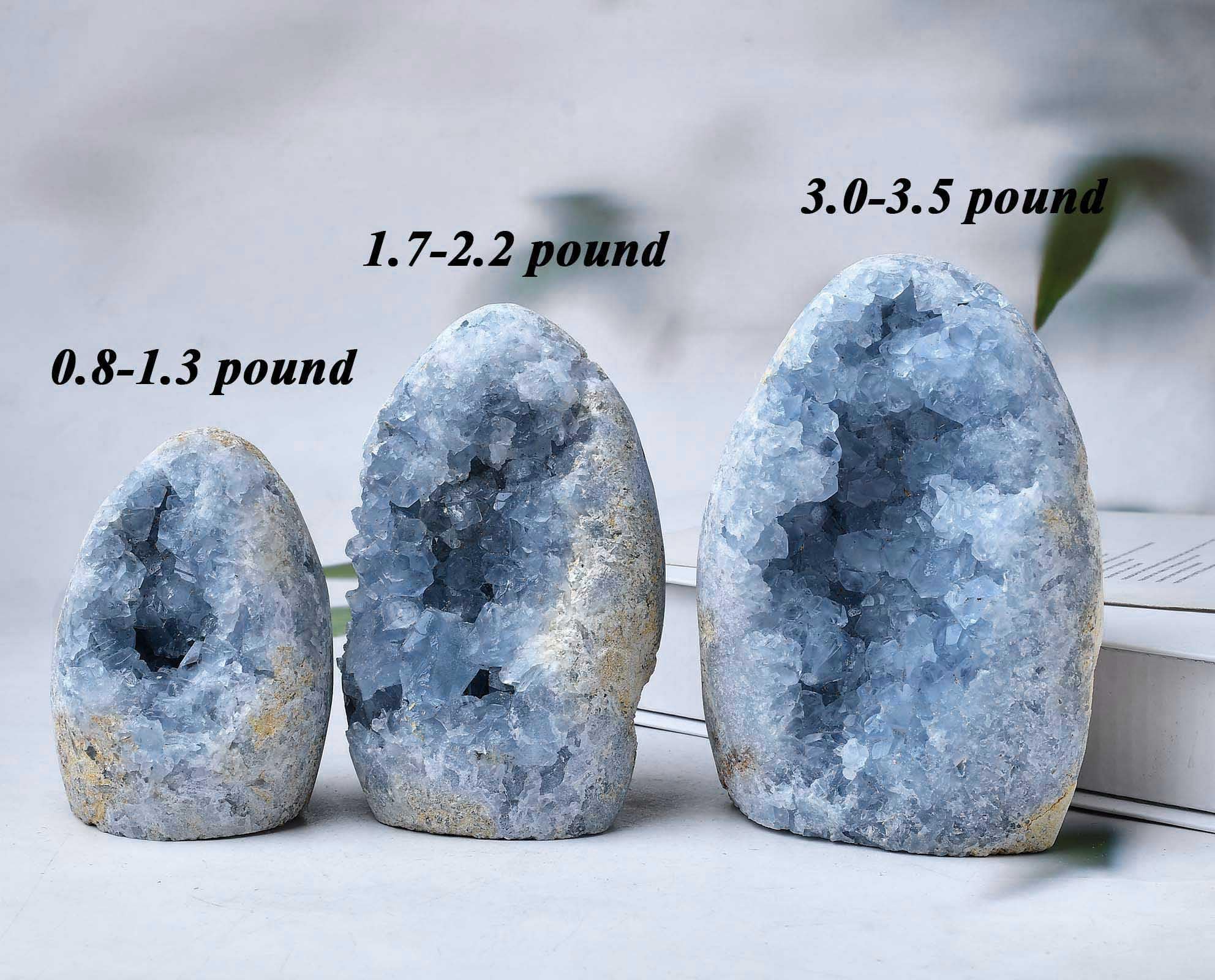 FZBHRO celestite crystal tower on natural stand suitable for meditation