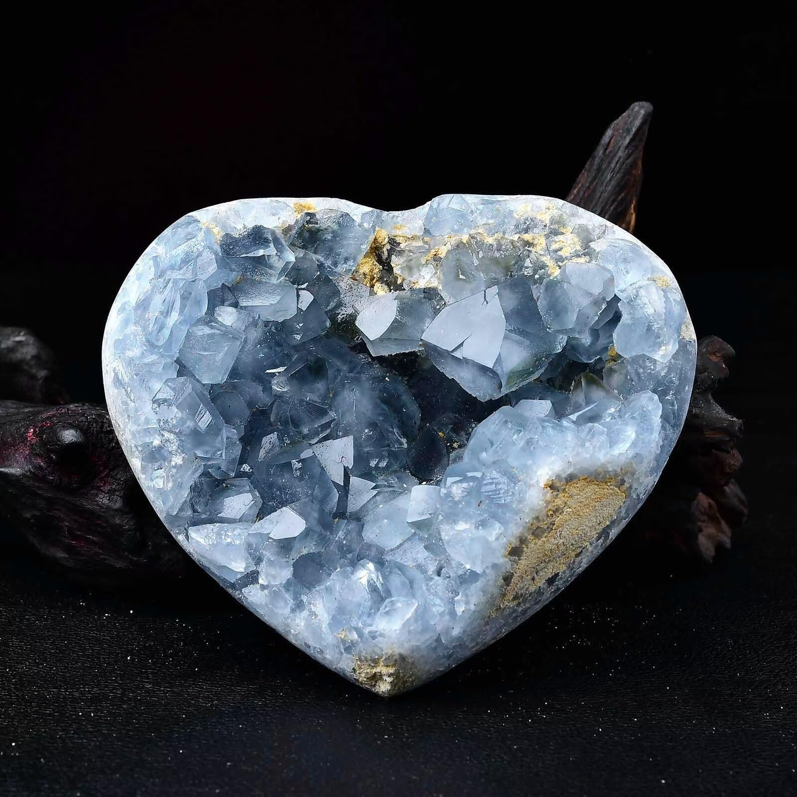 FZBHRO Celestite geode heart gift idea for crystal beginners.