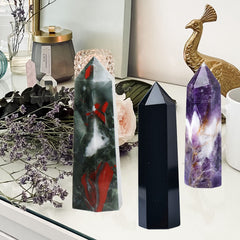 FZBHRO Dogtooth amethyst banded wand guiding mindful energy