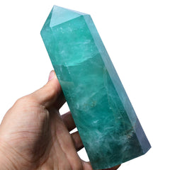 FZBHRO Green Fluorite Quartz Tower Obelisk for meditation and calm decor