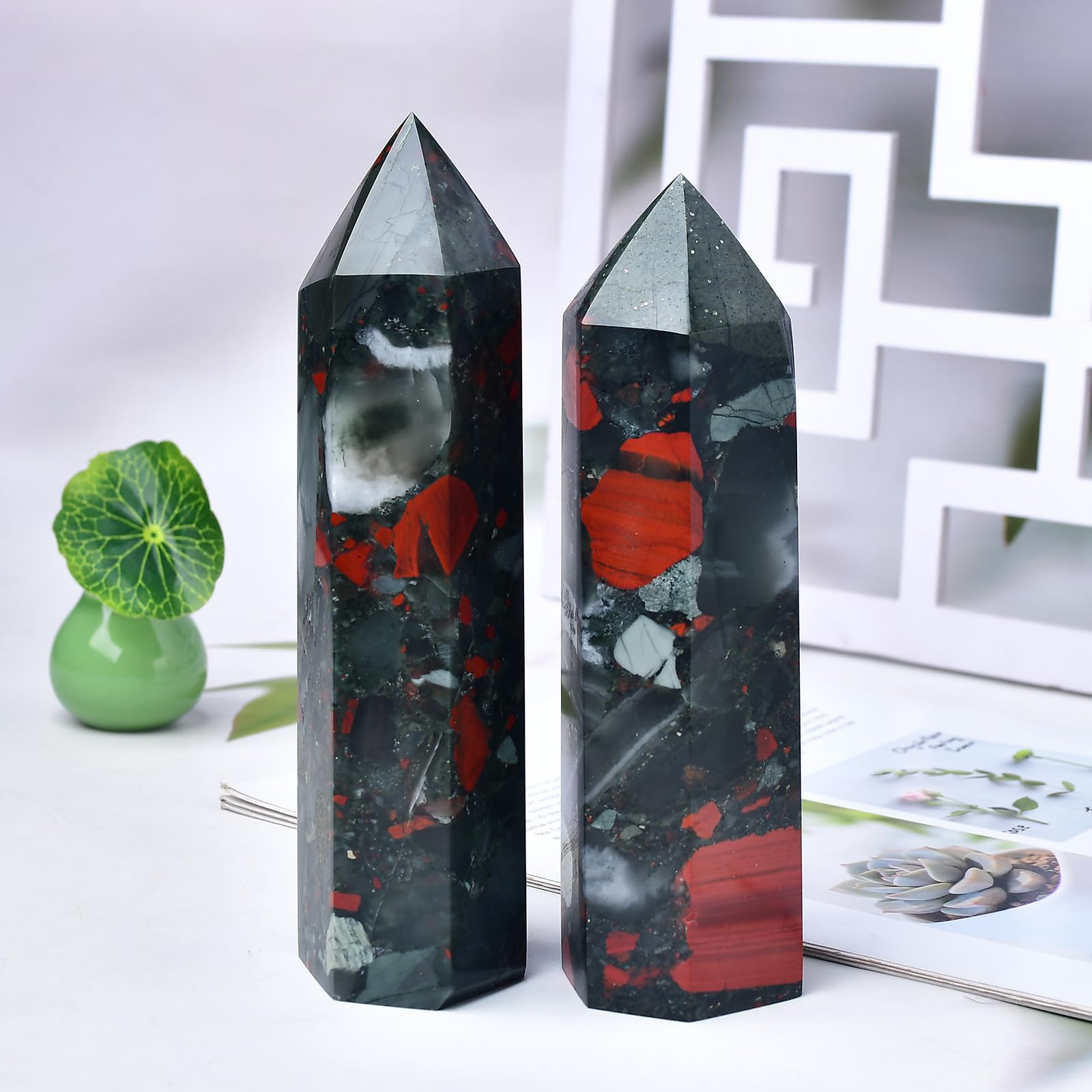FZBHRO Large bloodstone tower suits yoga and meditation spaces