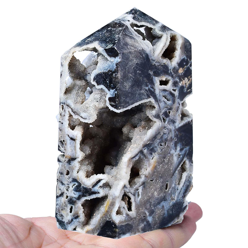 FZBHRO sphalerite geode tower closeup crystal point for meditation focus