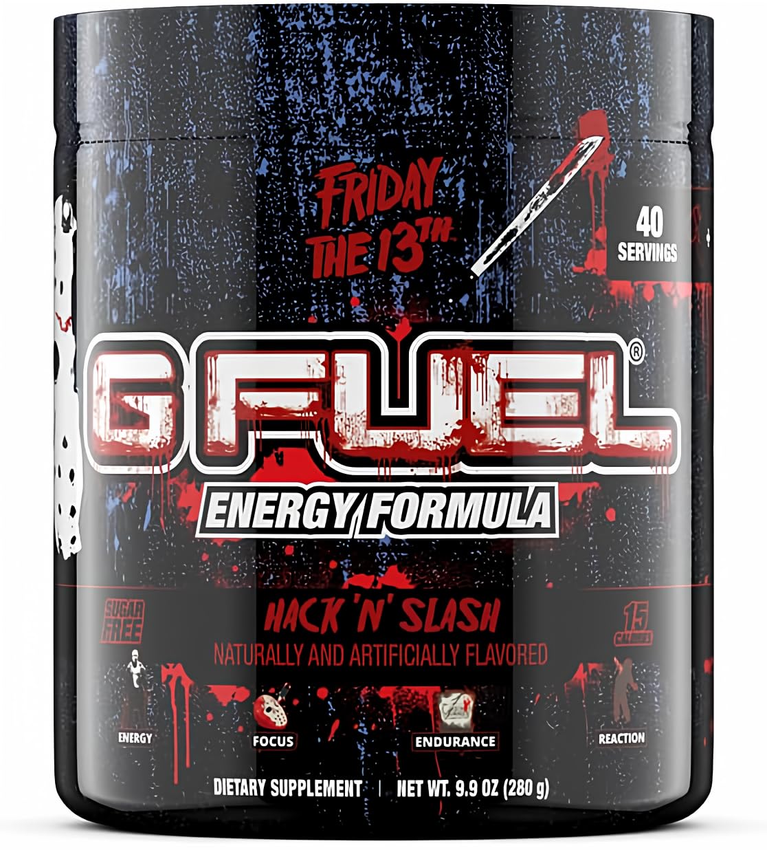 G Fuel Friday 2.0 canister pour for a sugar-free energy boost during gaming.
