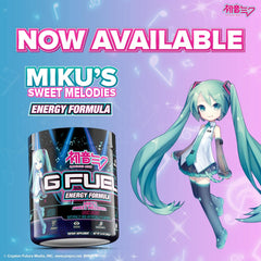 G Fuel Sweet Melodies Miku shaker ready to mix a zero-sugar energy drink.