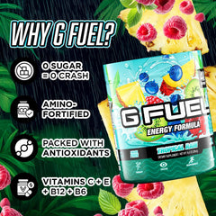 G Fuel Tropical Rain on a gaming setup ready for focus during play