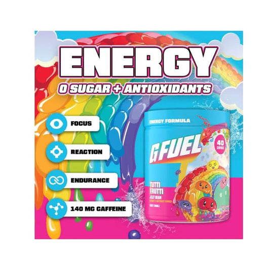 G Fuel Tutti Frutti shaker ready for gaming sessions.