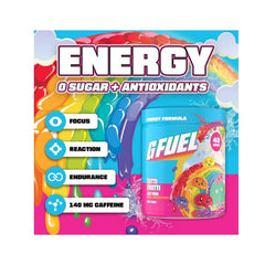 G Fuel Tutti Frutti shaker ready for gaming sessions.