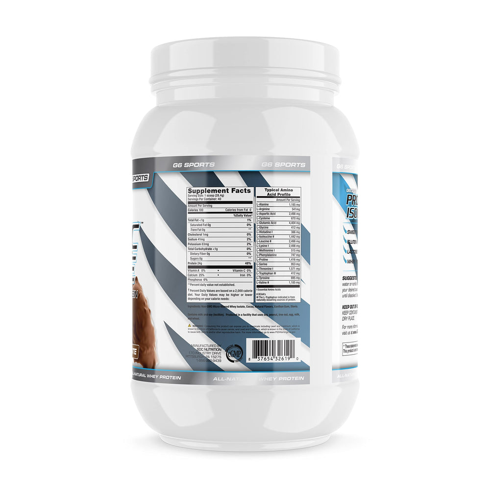 G6 Prolific Isolate powder being poured into a shaker for shakes.