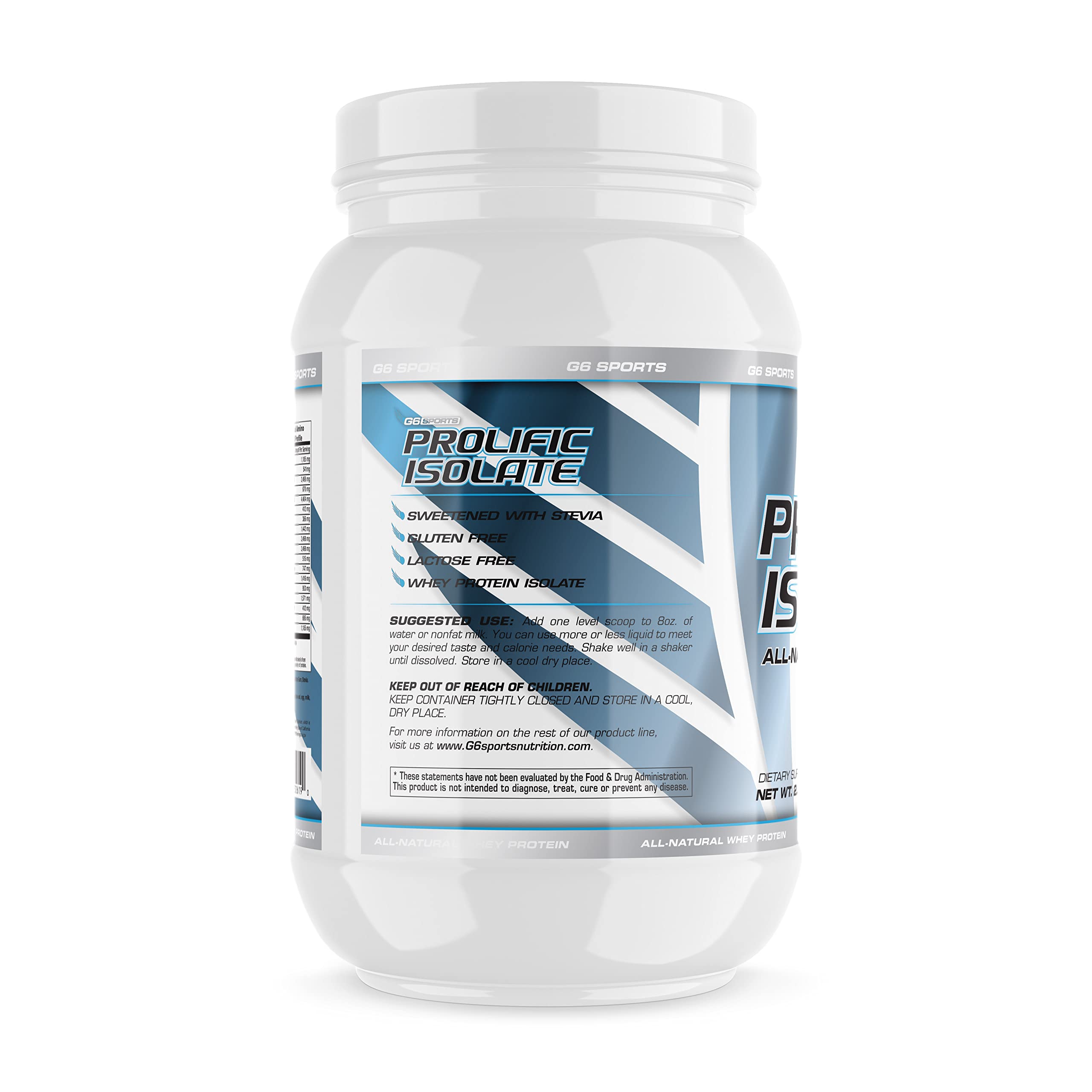 G6 Prolific Isolate in a shaker with chocolate flavor ready to mix.