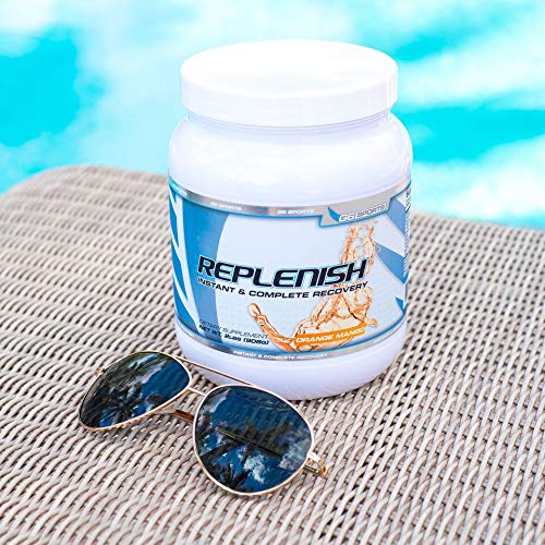 G6 Sports Replenish zero refined sugars badge on jar.