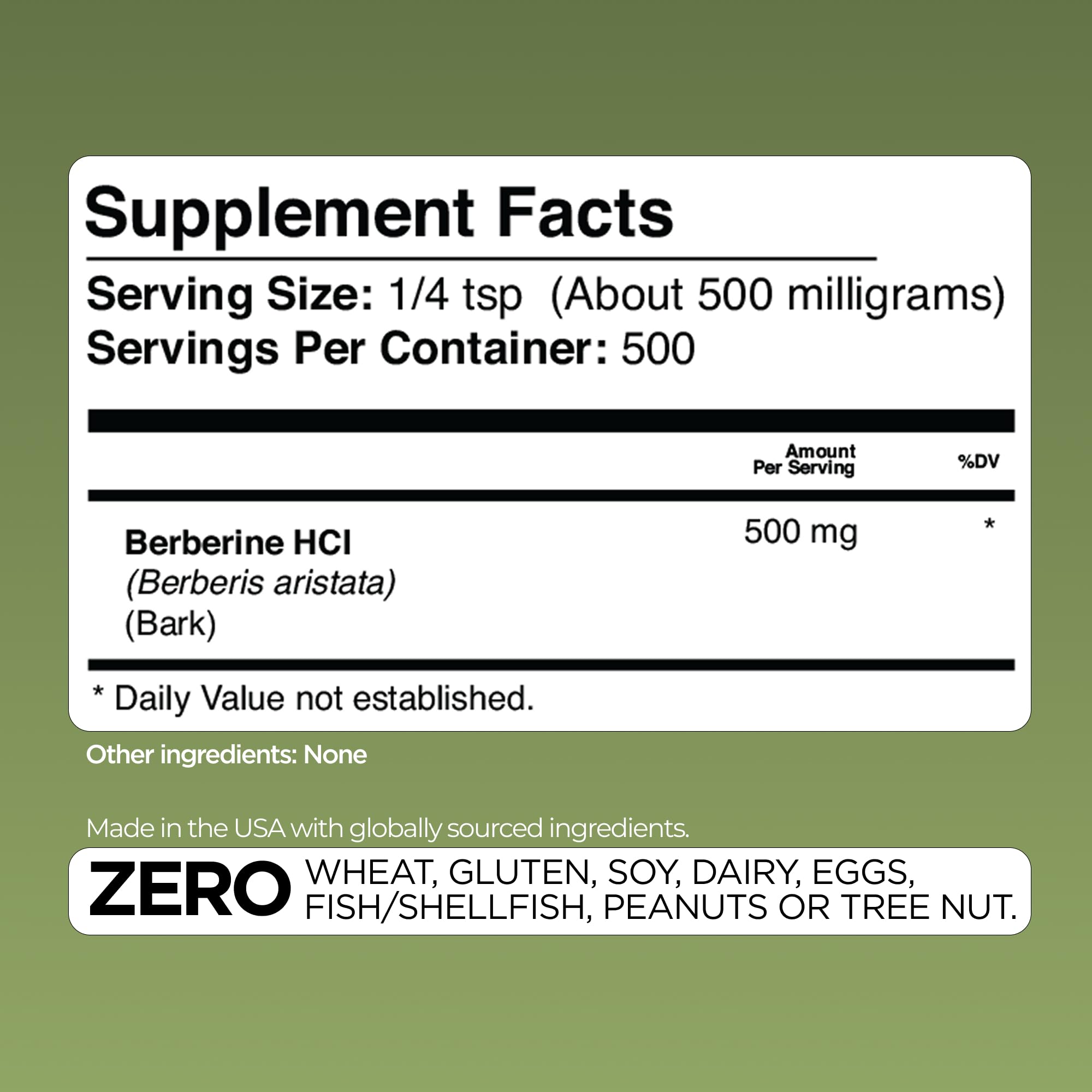 GADE Berberine HCl powder USA-made seal on package
