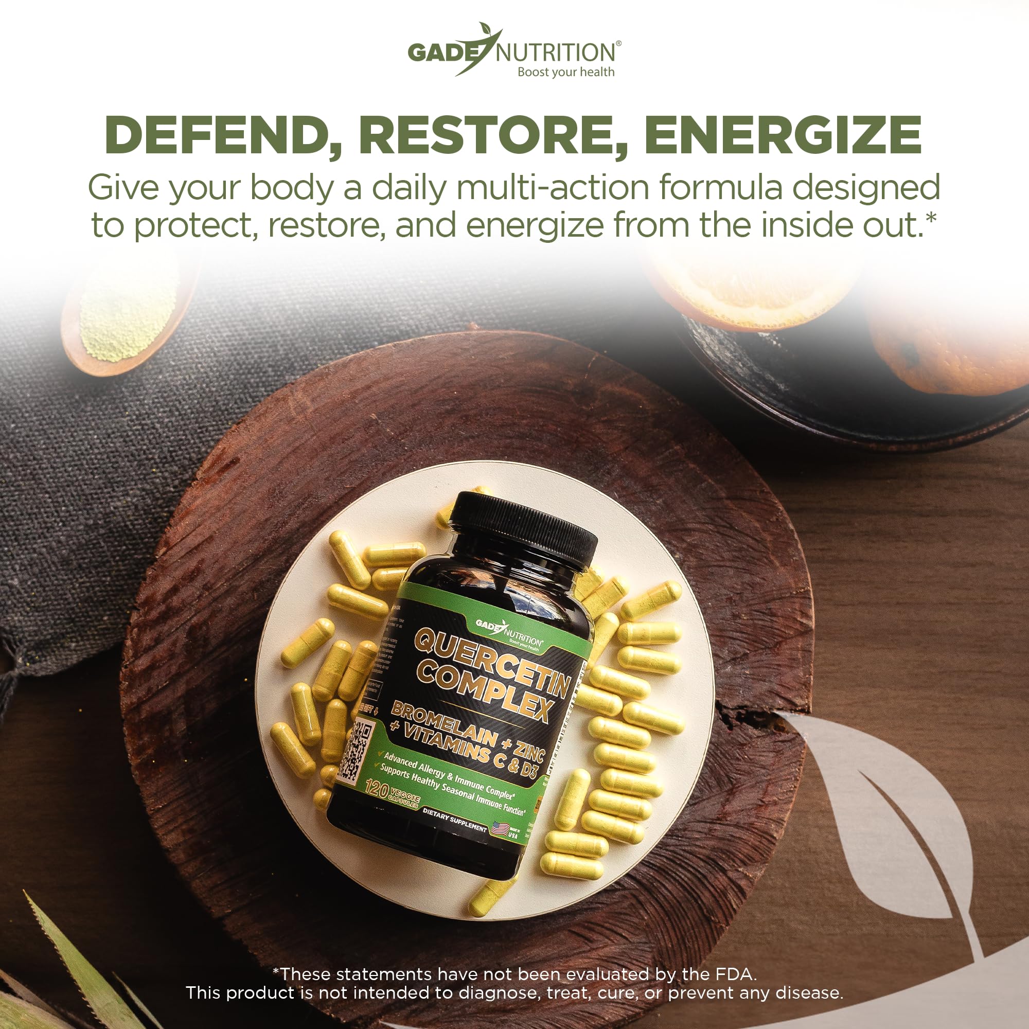GADE NUTRITION close-up capsules convey clean ingredients