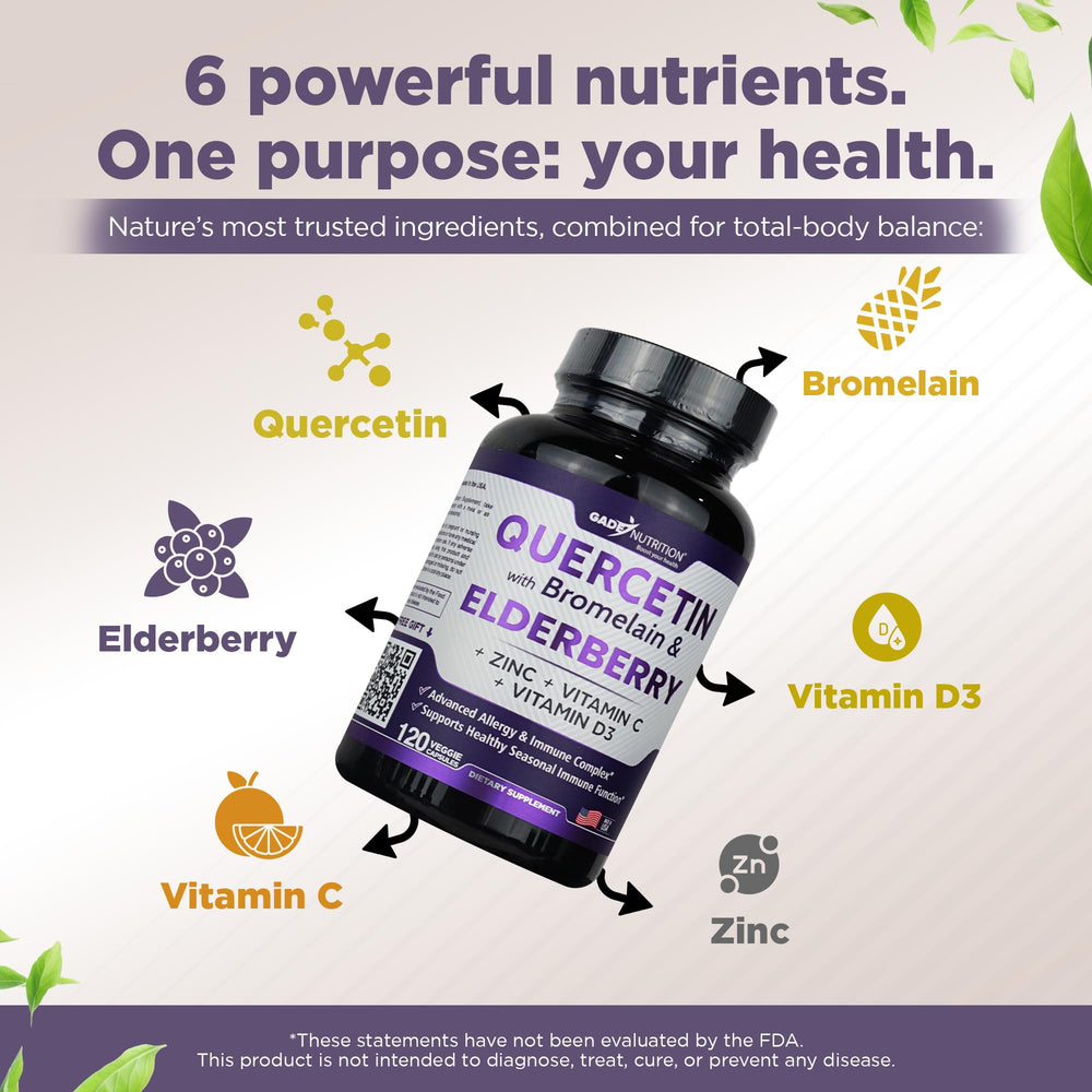 GADE Nutrition elderberry and vitamin C bottle highlighting antioxidant duo for seasonal wellness