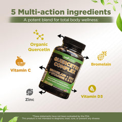 GADE NUTRITION quercetin bottle with vitamin C and zinc for immune balance