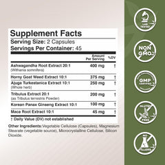 GADE NUTRITION Tribulus Terrestris and Horny Goat Weed capsules.