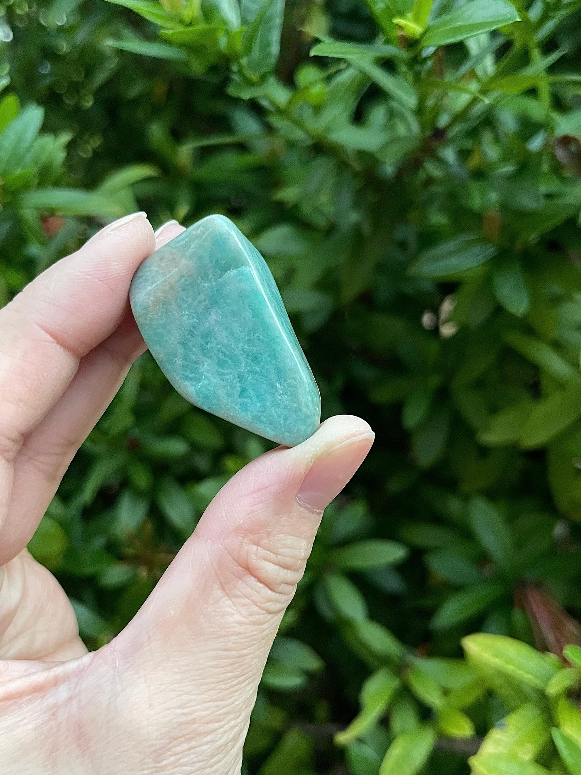 GAF Treasures amazonite tumbled stones in pocket ideal for daily carry and focus.