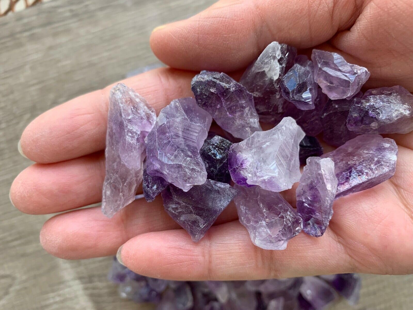 GAF TREASURES amethyst points natural colors and facets suitable for grid work