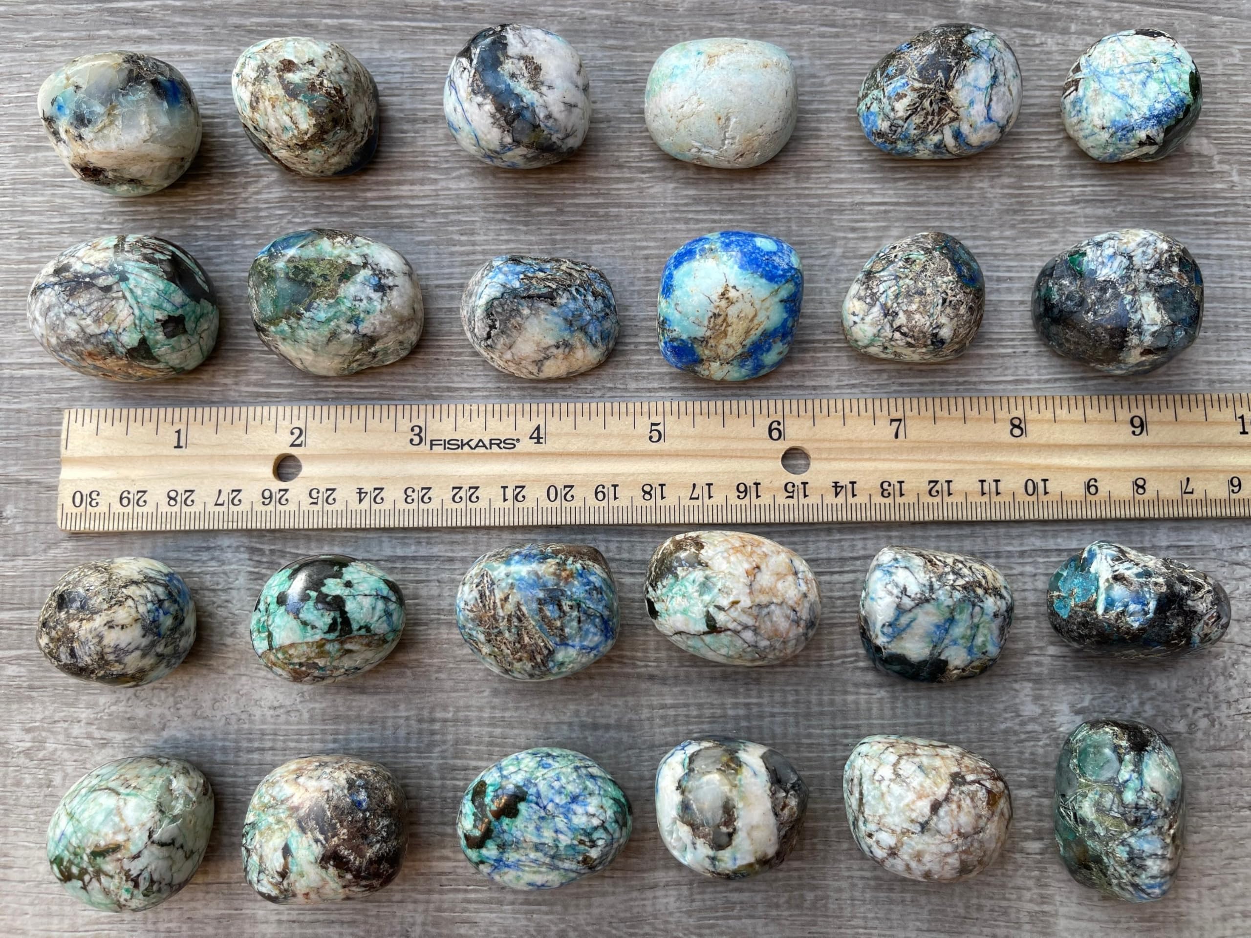 GAF TREASURES azurite malachite grade A natural stones with unique patterns
