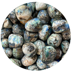 GAF TREASURES azurite-malachite tumbled stones for meditation and creative focus.