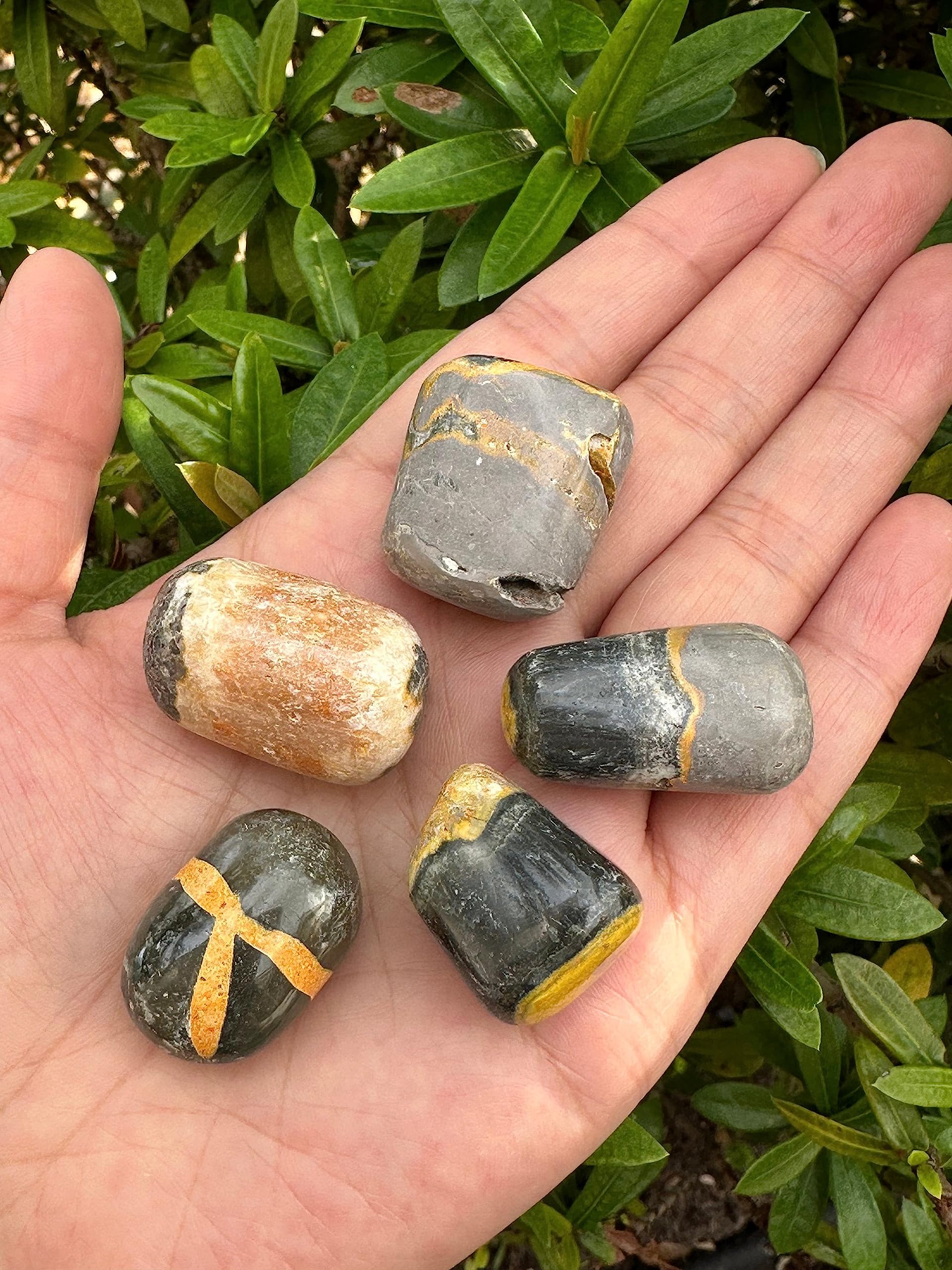 GAF TREASURES Bumble Bee Jasper pocket stones for on-the-go reminders.