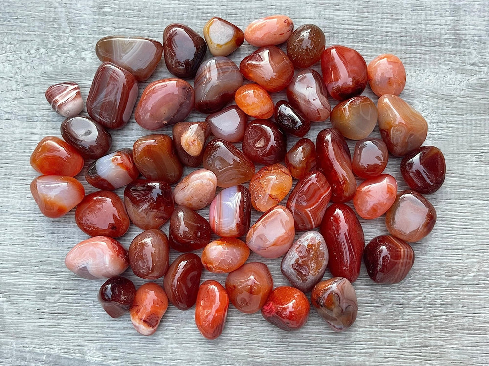 GAF TREASURES Tumbled carnelian stones visual selection for mindful practices