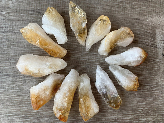 GAF TREASURES Citrine Points natural variation image showing color and texture for collection.