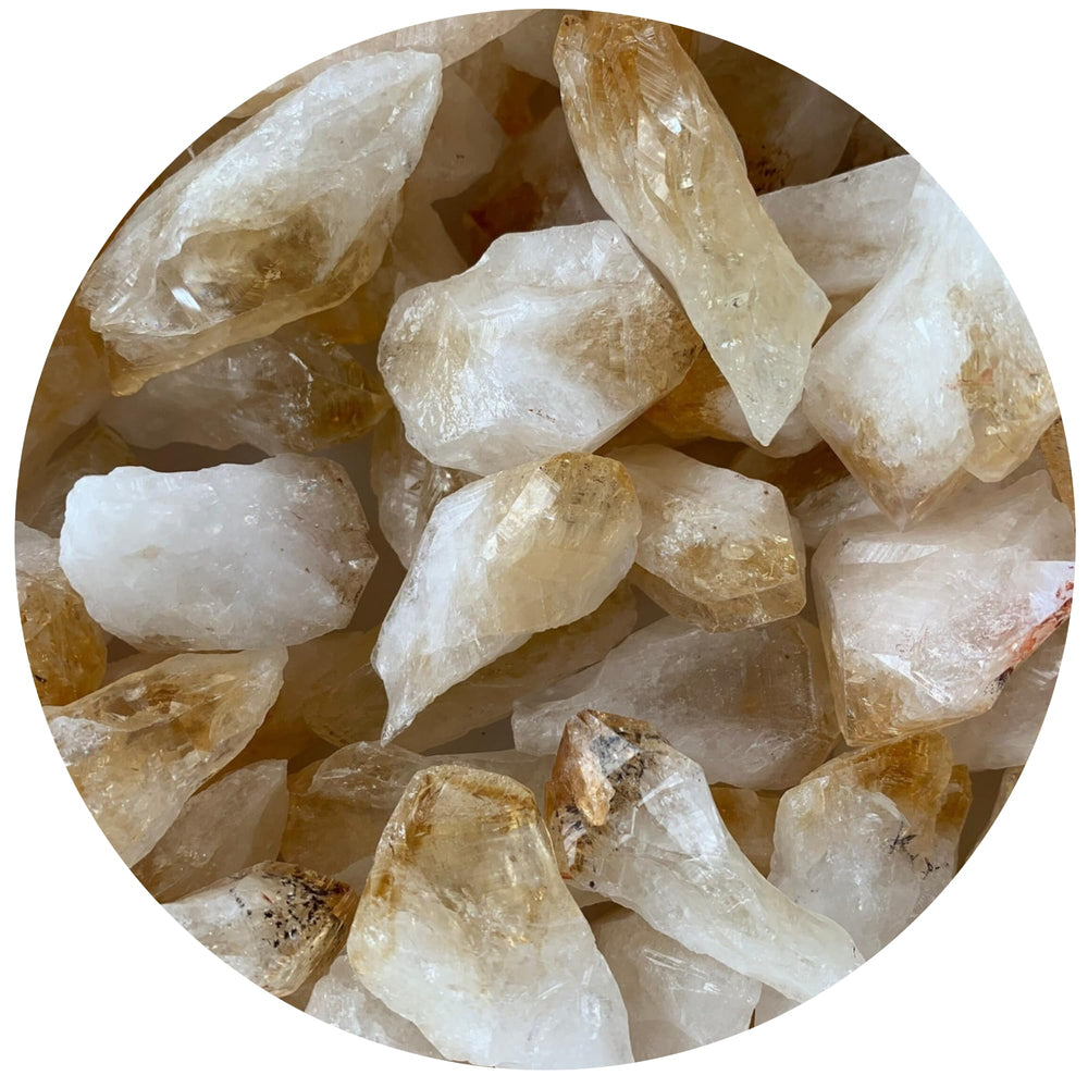 GAF TREASURES Citrine Points rough stone close-up for meditation and energy work.