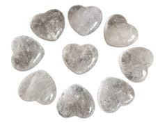 GAF Treasures clear quartz heart palm stone for grounding during meditation